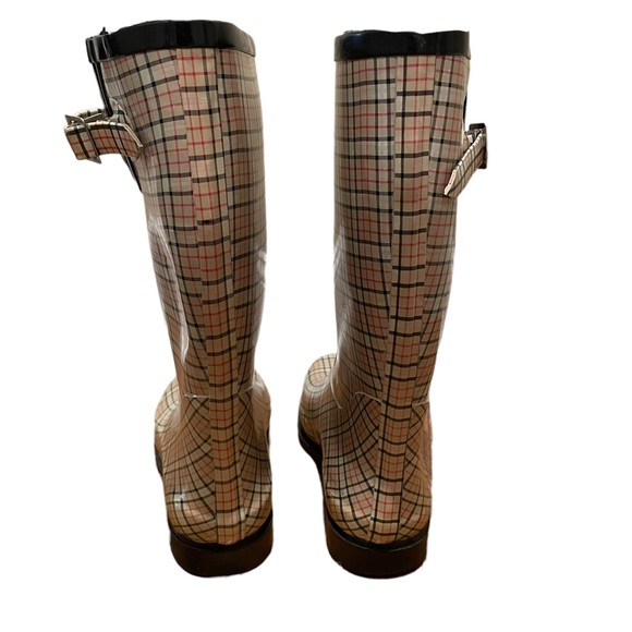 Lower East Side Checkered Plaid Rain Boots Size 9 - Picture 6 of 11